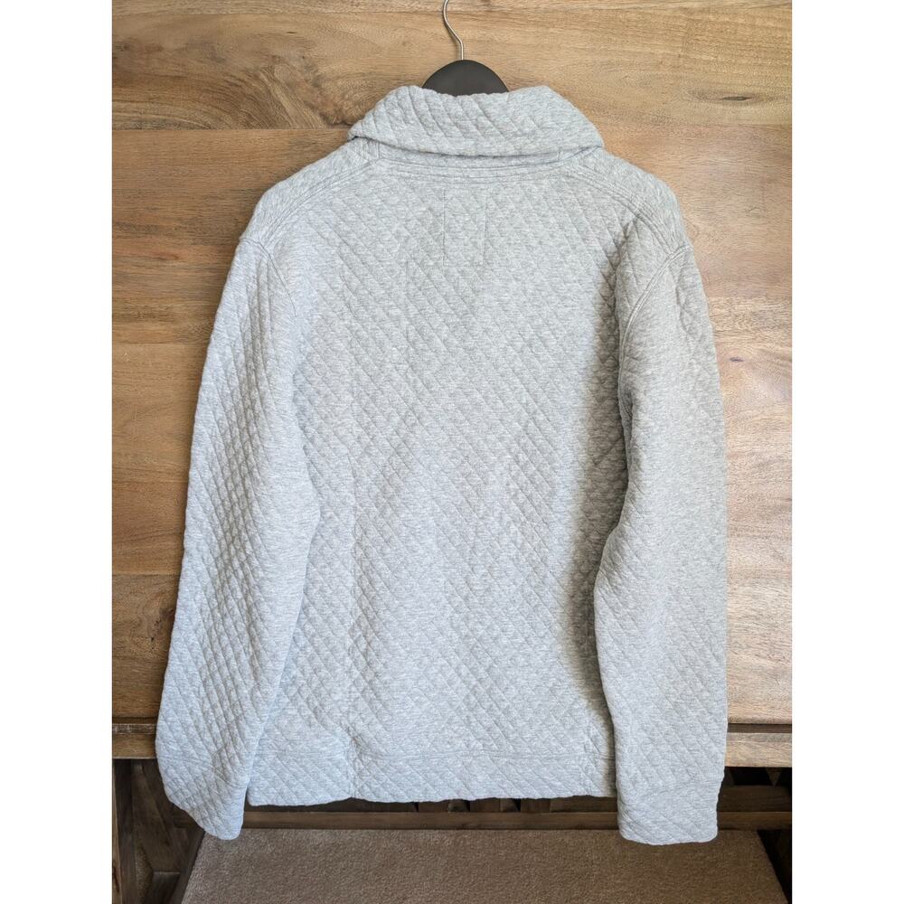 NWT Relwen Quilted Sweatshirt Men Large Light Gray Bubble Knit Shawl Long Sleeve - Picture 2 of 4